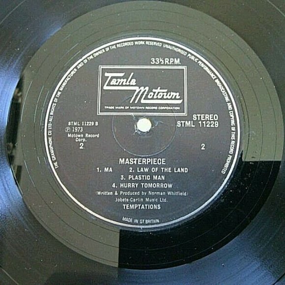 Vintage Vinyl LP THE TEMPTATIONS Masterpiece Tamla Motown Records Vinyl 1973 EMI - Picture 8 of 16
